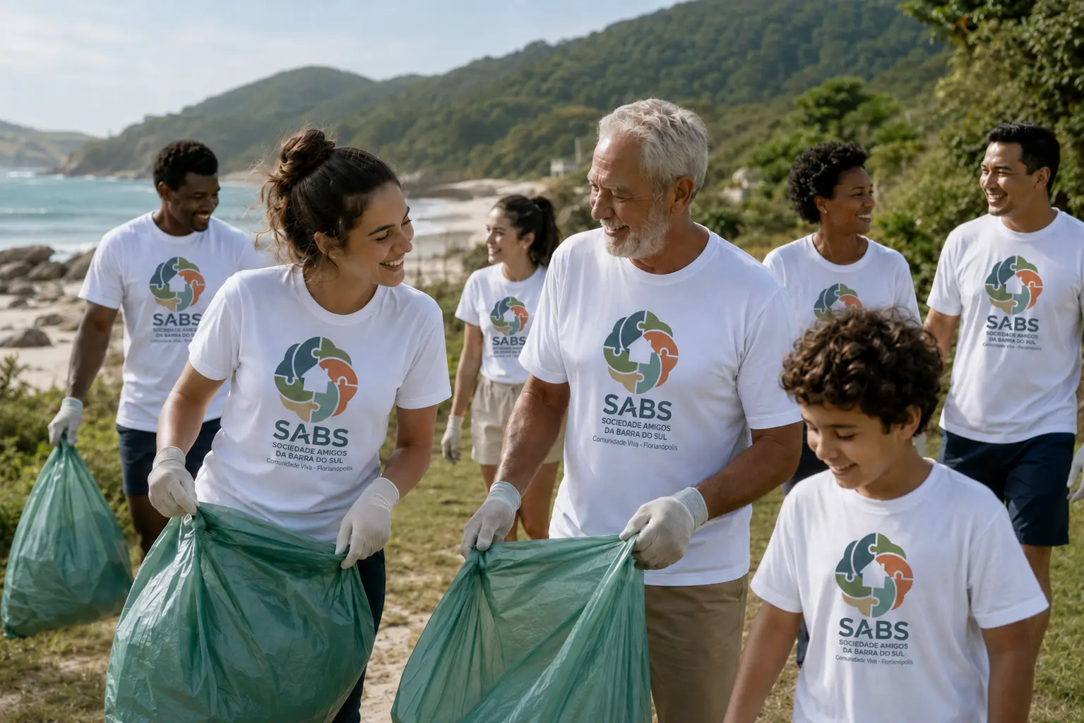Pessoas de diferentes gerações participando de uma ação comunitária da SABS junto ao território